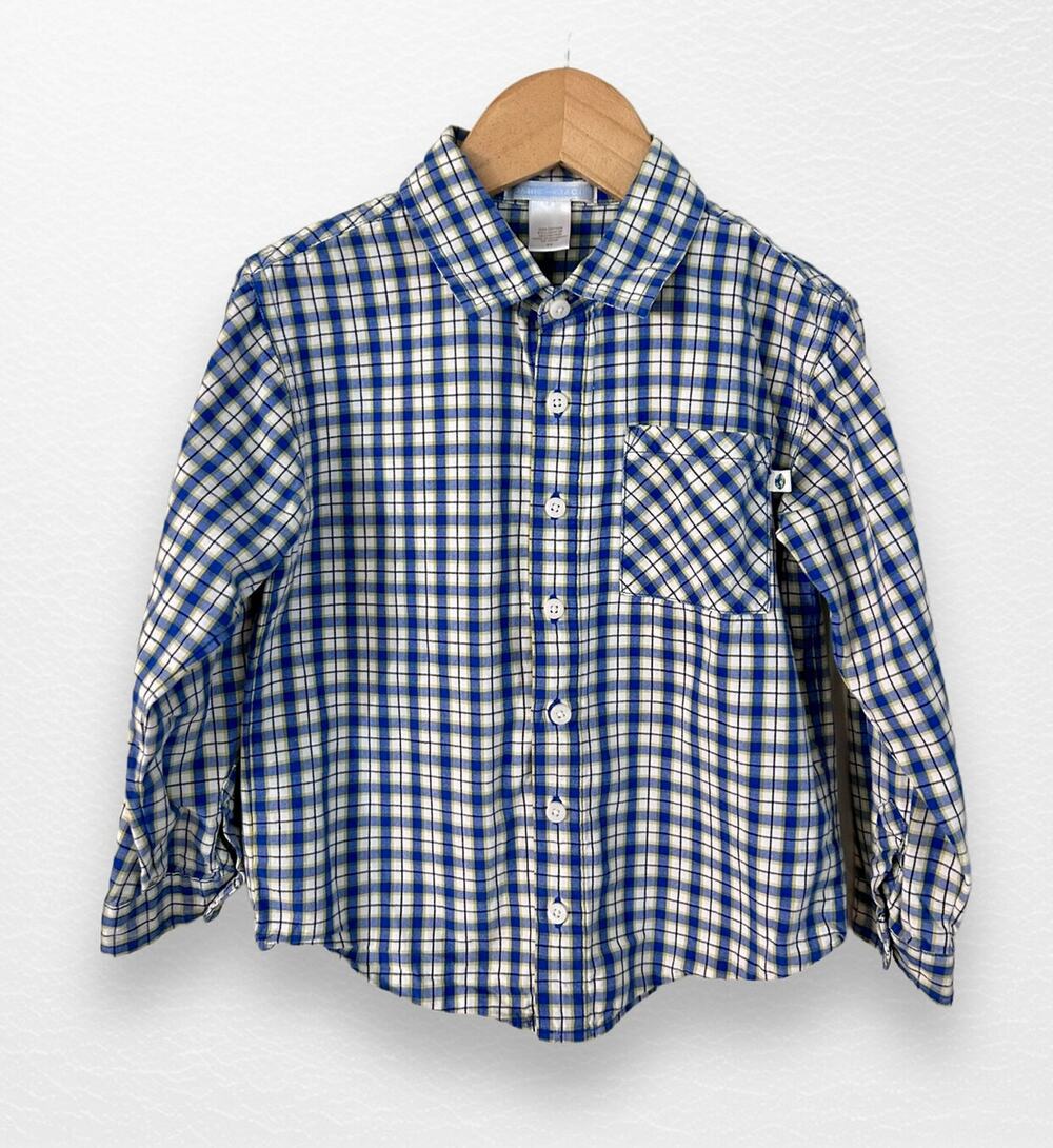 Janie and Jack Plaid Button Down Shirt, Size 4T